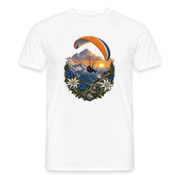 Gipfelflug im Blumenkreis - Männer T-Shirt - Weiß - Vorne - AI Model Male 178 dark (178cm)