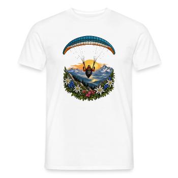 Paragliding Alpenpanorama Blumenkreis - Männer T-Shirt - Weiß - Vorne - AI Model Male 178 dark (178cm)