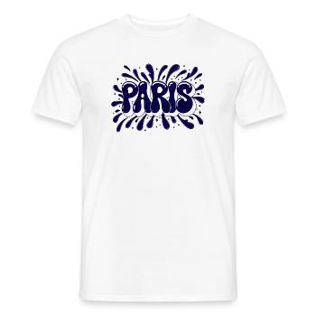 Paris Splash Blue - Männer T-Shirt - Weiß - Vorne - AI Model Male 178 dark (178cm)