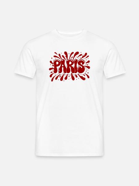 Paris Splash Red - Männer T-Shirt - Weiß