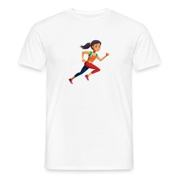 Running Girl - Männer T-Shirt - Weiß - Vorne - AI Model Male 178 dark (178cm)
