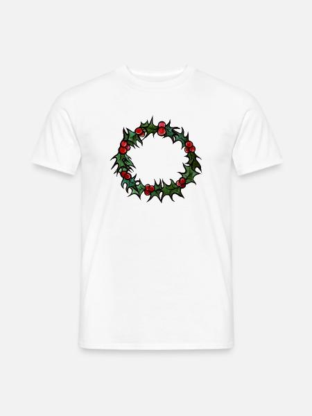 Design des Stechpalmenkranzkreises - Männer T-Shirt - Weiß