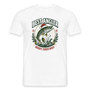 Bester Angler: Christmas Pike - Männer T-Shirt - Weiß - Vorne - AI Model Male 178 dark (178cm)