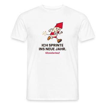 Ich sprinte ins neue Jahr Silvesterlauf 2027 - Männer T-Shirt - Weiß - Vorne - AI Model Male 178 dark (178cm)