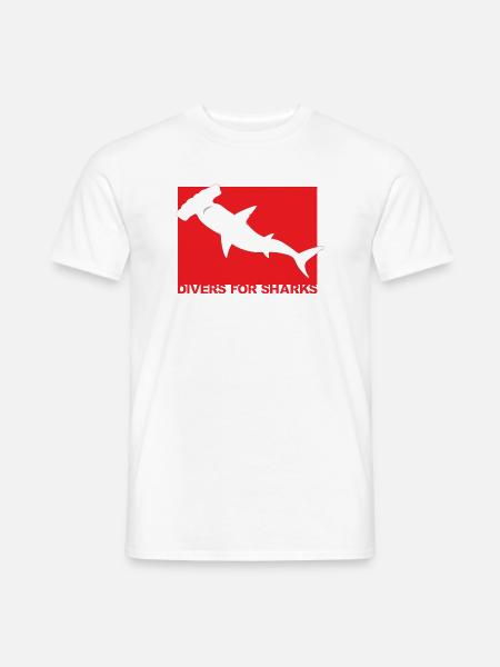 Taucher für Haie - Männer T-Shirt - Weiß