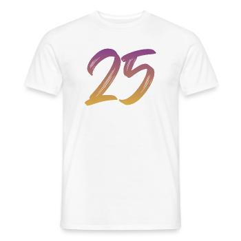 25 - Männer T-Shirt - Weiß - Vorne - AI Model Male 178 dark (178cm)