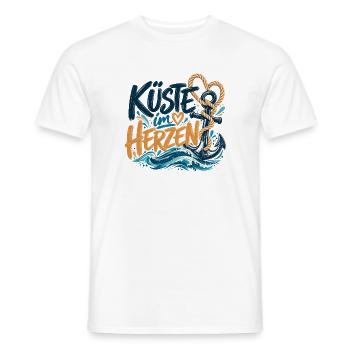 Küste im Herzen – Maritimes Design - Männer T-Shirt - Weiß - Vorne - AI Model Male 178 dark (178cm)