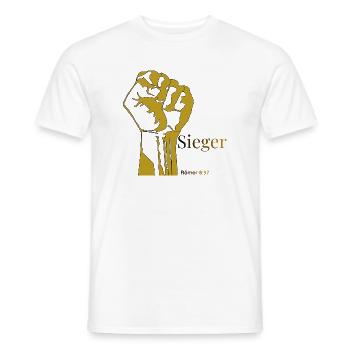 siegreich - Männer T-Shirt - Weiß - Vorne - AI Model Male 178 dark (178cm)