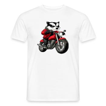 Dachse Motorradfahrer / Motorrad Marder - Männer T-Shirt - Weiß - Vorne - AI Model Male 178 dark (178cm)