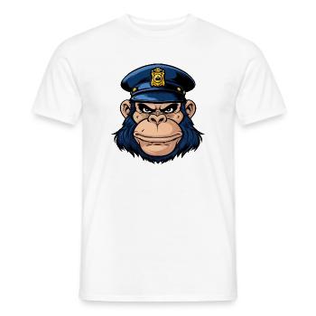 Affen Polizei - Männer T-Shirt - Weiß - Vorne - AI Model Male 178 dark (178cm)