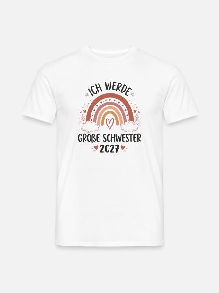 Große Schwester 2027 Boho Regenbogen - Männer T-Shirt - Weiß