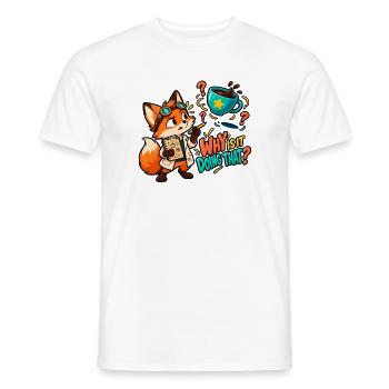 Warum macht er das? - Männer T-Shirt - Weiß - Vorne - AI Model Male 178 dark (178cm)