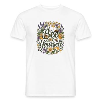 Bee Yourself – Bienen Blumen Honig Natur Design - Männer T-Shirt - Weiß - Vorne - AI Model Male 178 dark (178cm)
