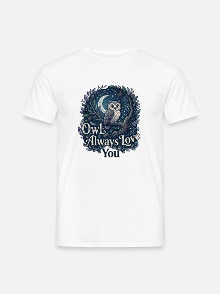 Owl Always Love You Eule Wortspiel Liebe - Männer T-Shirt - Weiß
