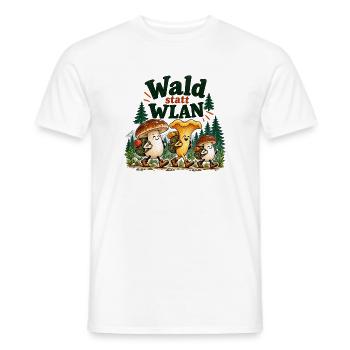 Wald statt WLAN - Männer T-Shirt - Weiß - Vorne - AI Model Male 178 dark (178cm)