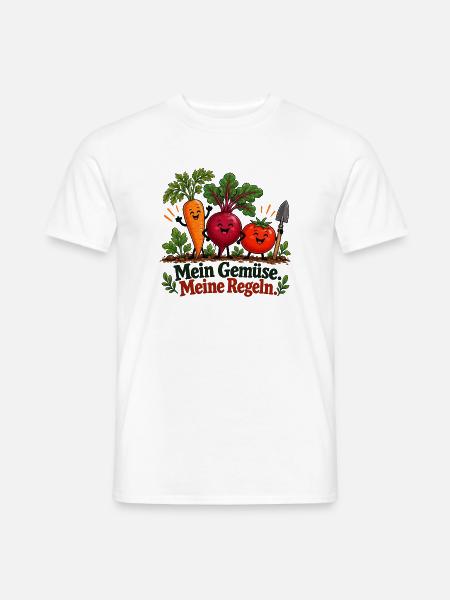 Mein Gemüse meine Regeln - Männer T-Shirt - Weiß