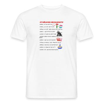 Kölsches Grundgesetz lustige Geschenkidee  - Männer T-Shirt - Weiß - Vorne - AI Model Male 178 dark (178cm)