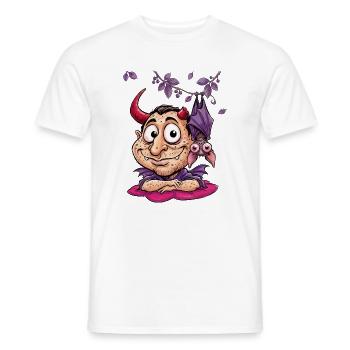 Lustiger Teufel mit Fledermaus - Männer T-Shirt - Weiß - Vorne - AI Model Male 178 dark (178cm)