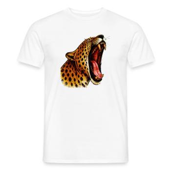 Intensive-farbger Leopardenkopf Roar - Männer T-Shirt - Weiß - Vorne - AI Model Male 178 dark (178cm)