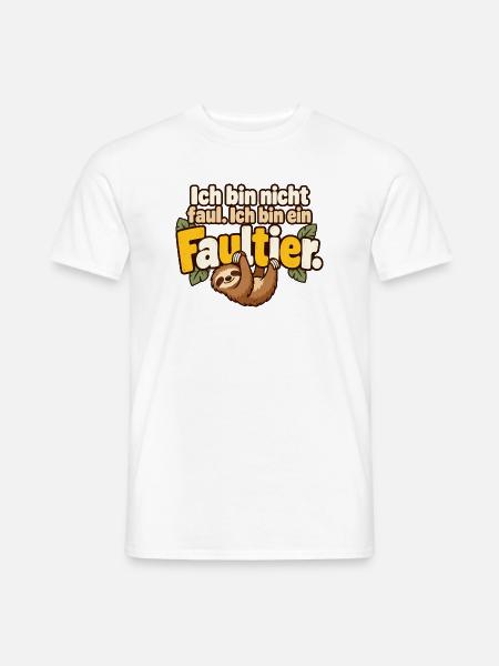 Faultier Spruch Humor Gemütlichkeit - Männer T-Shirt - Weiß
