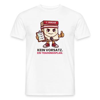 Neujahr Kalender Trainingsplan statt Vorsatz - Männer T-Shirt - Weiß - Vorne - AI Model Male 178 dark (178cm)