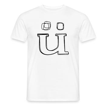 Kleinbuchstabe ü handgezeichnet - Männer T-Shirt - Weiß - Vorne - AI Model Male 178 dark (178cm)