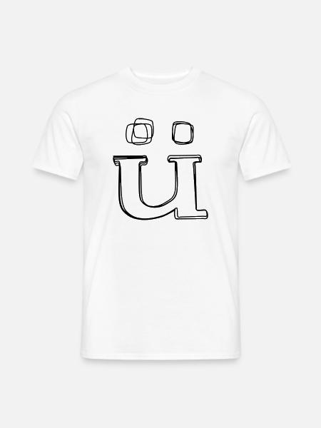 Kleinbuchstabe ü handgezeichnet - Männer T-Shirt - Weiß