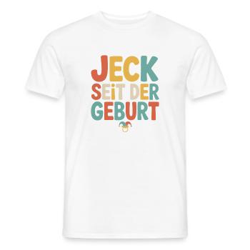 Jeck seit der Geburt Kölner Karneval Rosenmontag - Männer T-Shirt - Weiß - Vorne - AI Model Male 178 dark (178cm)
