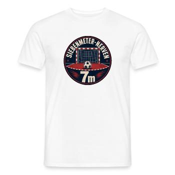 Siebenmeter Nerven Handball Vintage Badge Shirt - Männer T-Shirt - Weiß - Vorne - AI Model Male 178 dark (178cm)