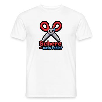 Schere mein Fehler Pixel Art Retro Gaming Shirt - Männer T-Shirt - Weiß - Vorne - AI Model Male 178 dark (178cm)