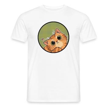 Neugieriges Kätzchen auf Karo - Männer T-Shirt - Weiß - Vorne - AI Model Male 178 dark (178cm)