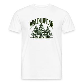 Waldluft an – Gedanken leise | Natur & Wandern - Männer T-Shirt - Weiß - Vorne - AI Model Male 178 dark (178cm)