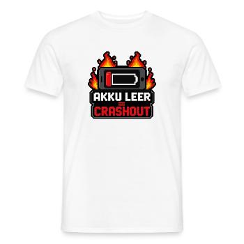 Akku leer Crashout 8-Bit Pixel Art Gamer Shirt - Männer T-Shirt - Weiß - Vorne - AI Model Male 178 dark (178cm)