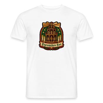 Weihnachtspyramide Pyramiden Fan Retro Badge Shirt - Männer T-Shirt - Weiß - Vorne - AI Model Male 178 dark (178cm)