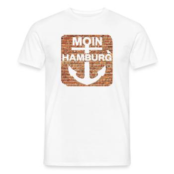 Moin_Hamburg - Männer T-Shirt - Weiß - Vorne - AI Model Male 178 dark (178cm)