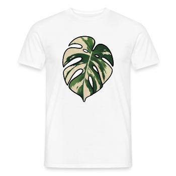 Monstera-Variegated Leaf Silhouette - Männer T-Shirt - Weiß - Vorne - AI Model Male 178 dark (178cm)