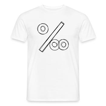 Promillezeichen handgezeichnet - Männer T-Shirt - Weiß - Vorne - AI Model Male 178 dark (178cm)