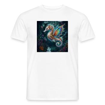 Steampunk-geflügeltes Seepferdchen - Männer T-Shirt - Weiß - Vorne - AI Model Male 178 dark (178cm)