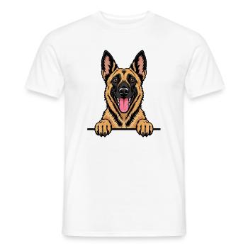 Belgian Malinois Belgischer Schäferhund - Männer T-Shirt - Weiß - Vorne - AI Model Male 178 dark (178cm)