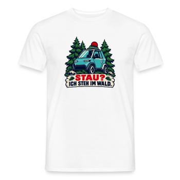 Stau? Ich steh im Wald - Männer T-Shirt - Weiß - Vorne - AI Model Male 178 dark (178cm)