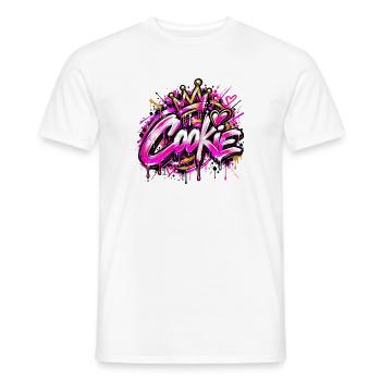 COOKIE – Queen of Street Art! 👑💖 - Männer T-Shirt - Weiß - Vorne - AI Model Male 178 dark (178cm)
