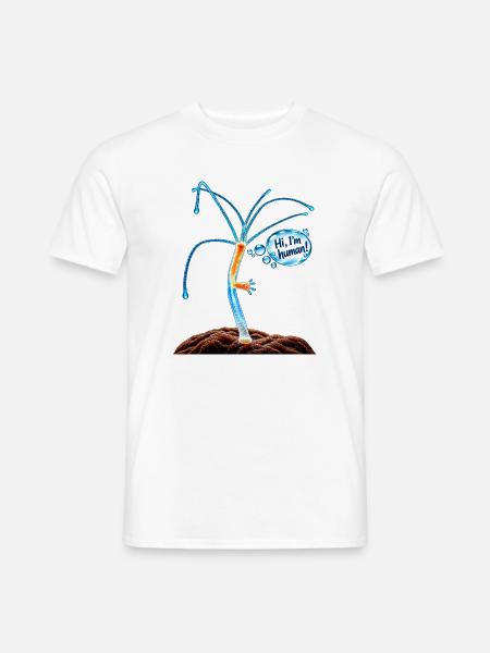 "Hi I'm human" - Männer T-Shirt - Weiß
