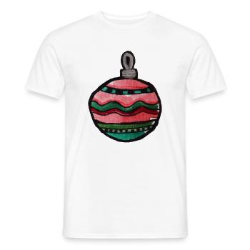 Bunte, gestreifte Weihnachtskugel - Männer T-Shirt - Weiß - Vorne - AI Model Male 178 dark (178cm)