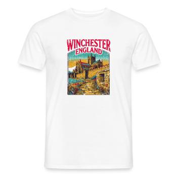 City Retro Winchester England Historic Landmark - Männer T-Shirt - Weiß - Vorne - AI Model Male 178 dark (178cm)