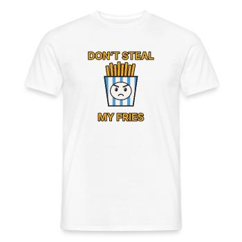 Pommes – Don’t steal my fries – lustiger Spruch - Männer T-Shirt - Weiß - Vorne - AI Model Male 178 dark (178cm)
