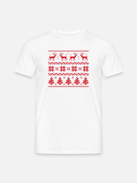 Frohe Weihnachten Muster 4 - Männer T-Shirt - Weiß