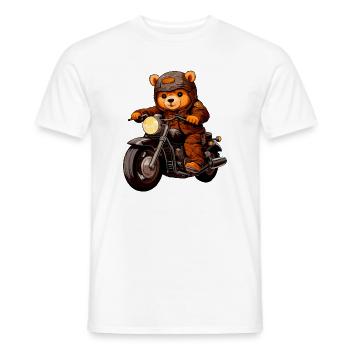 Motorrad Bären Teddy - Männer T-Shirt - Weiß - Vorne - AI Model Male 178 dark (178cm)