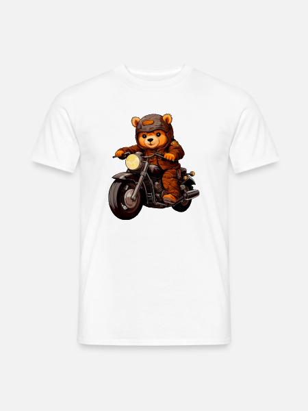 Motorrad Bären Teddy - Männer T-Shirt - Weiß