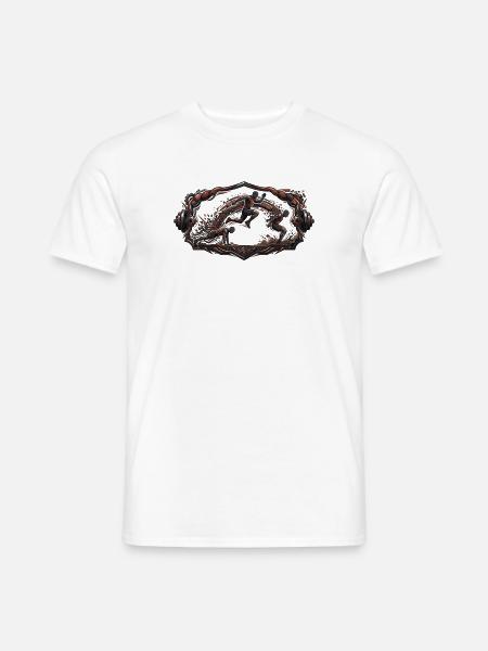 Broad Jump – Katzen Fitness Action - Männer T-Shirt - Weiß