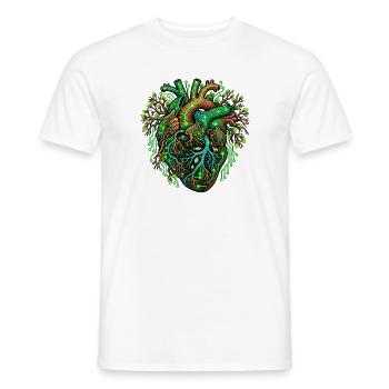 Umweltschutz – Grünes Herz zwischen Natur und Tech - Männer T-Shirt - Weiß - Vorne - AI Model Male 178 dark (178cm)